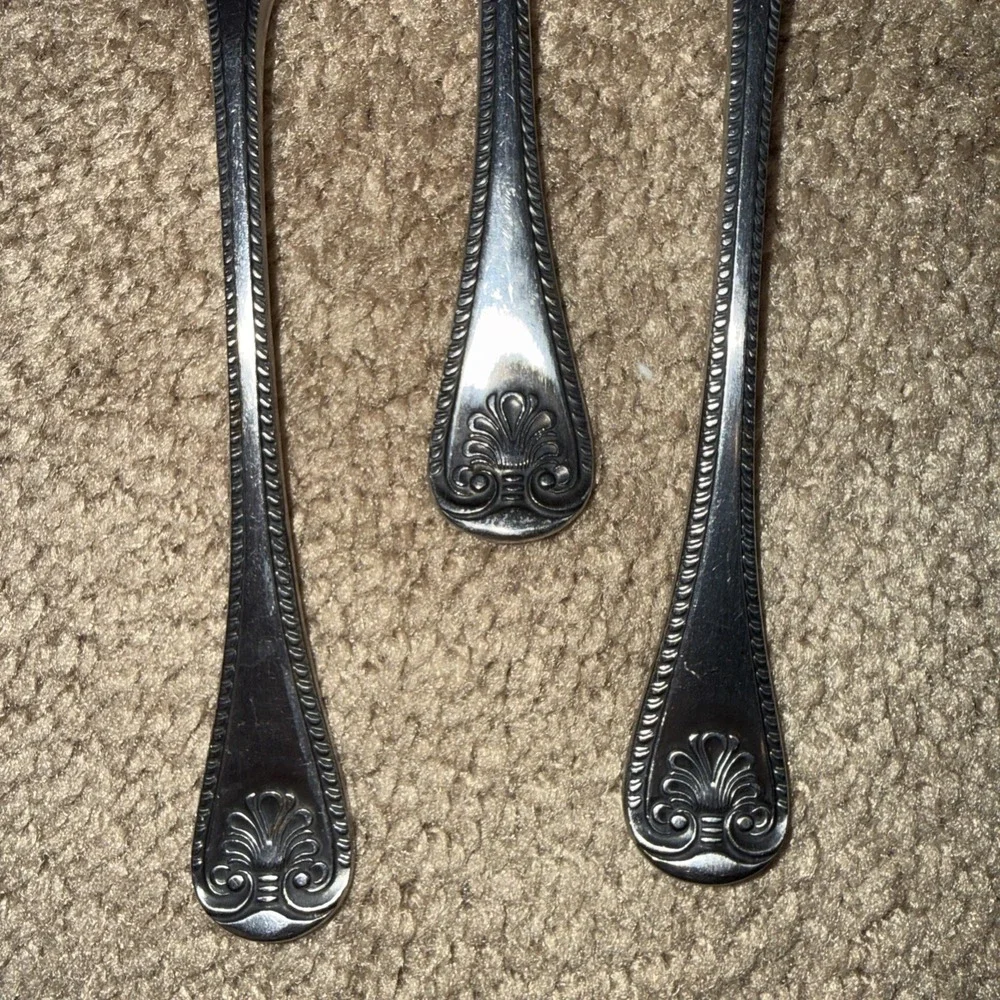 Vintage Supreme Cutlery Abbey Shell Soup Spoons 3